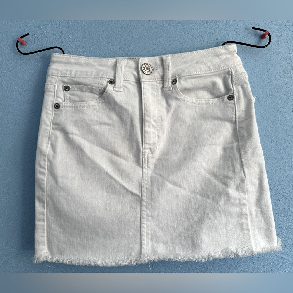 American Eagle Outfitters White Denim Mini Skirt